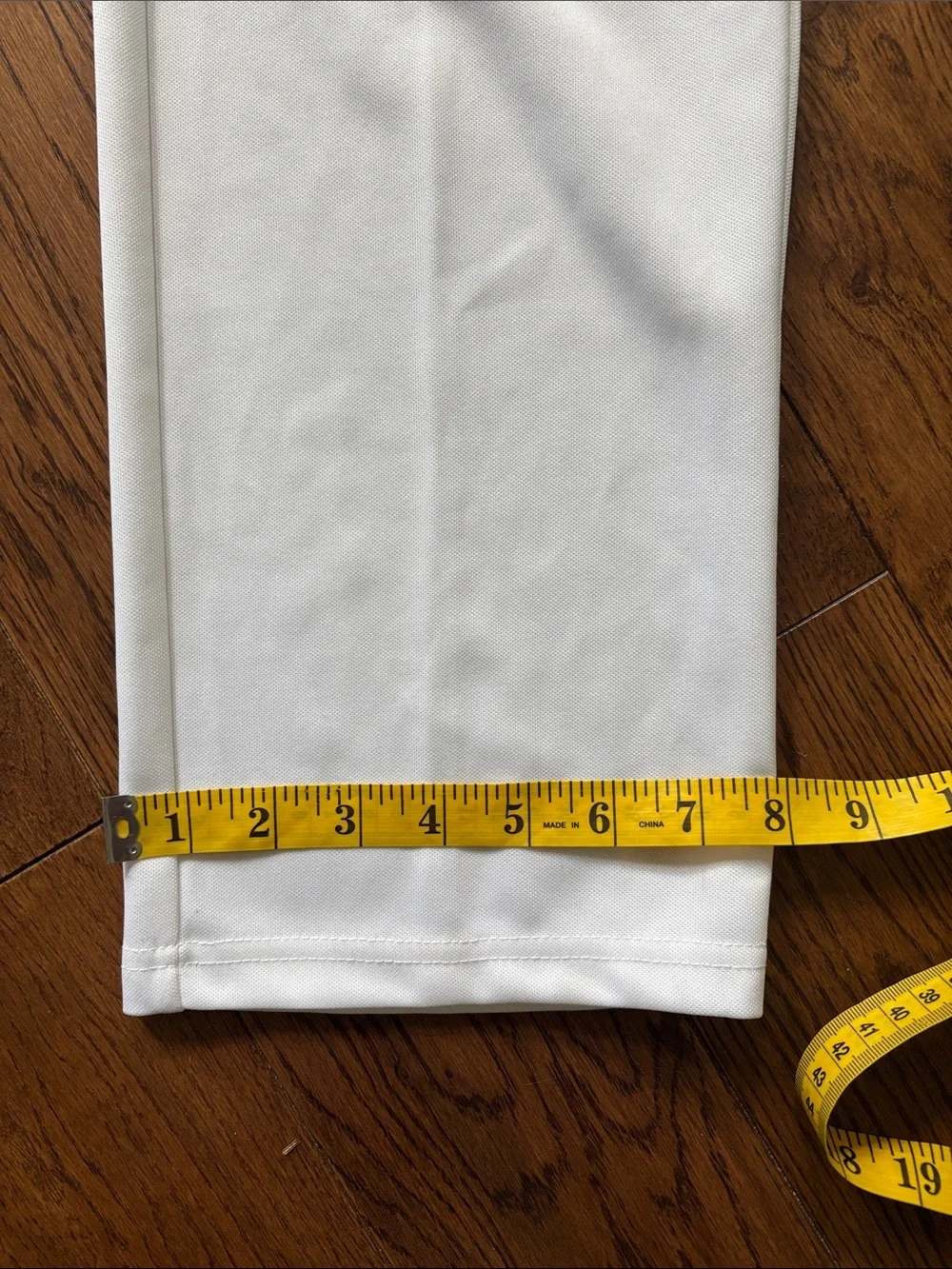 NEW adidas AEROREADY Triple Stripe Open Bottom White Pants Size S Baseball Sport